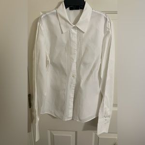 Women’s Long Sleeve White Button Shirt, Size 12